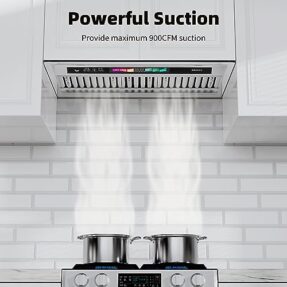 BRANO 30 Inch Insert Range Hood with Voice/Gesture/Touch Control, 900 ...