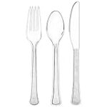 Clear Plastic Heavy Weight Assorted Cutlery (80 Count) – Premium Disposable Plastic and Sturdy Cutlery, Perfect for Home Use and All Kinds of Occasions