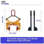 2 IN 1 Lifting Clamps Beam Jaw Opening Adjustable, Manual Plate Lifting Clamps Beam of Glass Slabs/Metal Sheet/Granite Island, Adjustable 4.7-9.5 in, Roadside Stone Clamp Curb, Max. 617lbs