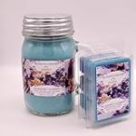 Blueberry Cobbler Candle Bundle 16 oz, 2 Soy Wax Melt Bundle, Mason Jar Candles