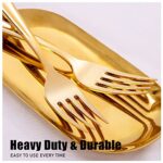 WDF300 Pieces Gold Plastic Silverware Disposable Gold Cutlery, Silverware Set Includes 100 Forks, 100 Spoons, 100 Knives -WDF