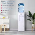 Hot & Cold Top Loading Water Dispenser,5 Gallons Water Coolers with Child Safety Lock Removable Drip Tray & Storage Cabinet,Water Cooler Dispenser for Home,Office (White)