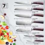 PAUDIN Chef Knife Set, 7 Pieces Kitchen Knife Set, High Carbon Stainless Steel, Ultra Sharp Knife Set, Professional Knives Set for Kitchen with Pakkawood Handle