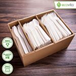 Ecovita 100% Compostable Forks Spoons Knives Cutlery Combo Set – 380 Large Disposable Utensils (7 in.) Eco Friendly Durable and Heat Resistant Alternative to Plastic Silverware with Convenient Tray