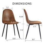 FurnitureR Dining Chairs Set of 4, Fabric Suede Dining Room Side Seating, Kitchen Chairs with Metal Legs for Living Room,Dark Brown