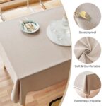 AUSSPVOCT Textured Linen Tablecloth Rectangle 52×70 Waterproof Spill-Proof Wipeable Table Cloth Wrinkle Free Linen Outdoor Table Cover for Birthday Party Farmhouse Tablecloths Up to 36‘’X54” Tables