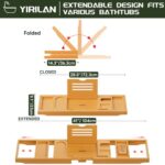 Yirilan Premium Bathtub Tray Caddy – Expandable Bath Tray – Unique House Warming Gifts, New Home, Anniversary & Wedding Gifts for Couple, Bridal Shower Gift for Women