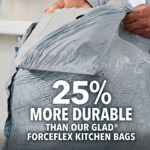 Glad Trash Bags, ForceFlexPlus XL X-Large Kitchen Drawstring Garbage Bags – 20 Gallon Grey Trash Bag, Fresh Clean with Febreze Freshness 80 Count (Package May Vary)