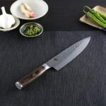 Shun Premier 8″ Chef’s Knife, Handcrafted Japanese Kitchen Knife, VG-MAX Core with Damascus Stainless Steel Cladding, Pakkawood Handle, High Quality Chef Knife for Professional and Home Chefs