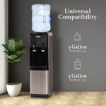 Igloo Top Loading Hot and Cold Water Dispenser – Water Cooler for 5 Gallon Bottles and 3 Gallon Bottles – Includes Child Safety Lock – Water Machine Perfect for Home, Office, & More – Black