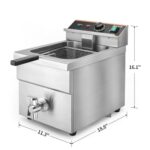 Duxtop Commercial Deep Fryer with Basket, Professional Induction Deep Fryer with Drain System 8.5QT/8L, 3000 Watts, Stainless Steel Easy to Clean for Restaurant Mobile Catering Food Cooking, 208-240V