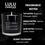 Lulu Candles | Bali Blue | Smells Manly & Fresh | Luxury Scented Soy Jar Candle | Hand Poured in The USA | Highly Scented Long Lasting (9 Oz.)