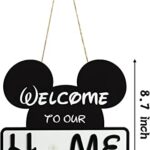 SUPYFD 19Pcs Cute Mouse Interchangeable Seasonal Welcome Door Sign for Front Door Decor, Welcome to Our Home Sign with Interchangeable Holiday Pieces for Farmhouse/Wall/Porch Decor and Housewarming