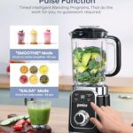 Ganiza Smoothie Blender, 12-Piece Blender For Shakes and Smoothies, 43Oz Large Blender Cup & 2 x 24Oz Portable Blender Cups, Personal Smoothies Maker for Kitchen with Auto-smart Tech & Speed Control