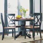 Homestyles Bishop 5 Piece Dining Set, W-42”, D-42” H-30”, Black/Oak