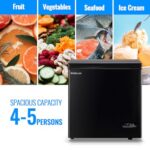 DEMULLER Chest Freezer 5.0 CU.FT Ultra-low Temperature Deep Freezers (Down to -12 ?) with TWO Removable Baskets Freestanding Black Small Mini Compact Fridge Freezer for Home Kitchen Office