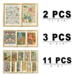 ANERZA 16 PCS Gold Framed Vintage Eclectic Wall Art Decor, William Morris Wall Prints for Bedroom, Gallery Wall Frame Set, Posters for Living Room Aesthetic, Collage Kit, Colorful Dorm Home Artwork