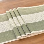 Wracra Linen Table Runner, Farmhouse Macrame Table Runners 72 Inches Long for Dining Table Decor, Wedding, Party and Dresser Decor (Sage Green,72″)